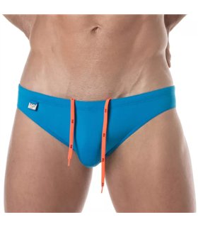 Badehose Mini Briefs Türkis – Slim Fit, schnelltrocknend & elegant | TOF Paris