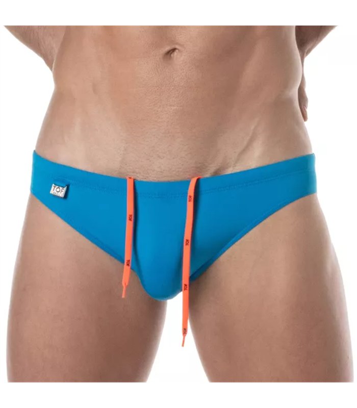 Badehose Mini Briefs Türkis – Slim Fit, schnelltrocknend & elegant | TOF Paris