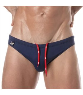 Badehose Mini Briefs Marineblau – Slim Fit mit Paris-Logo & Komfort | TOF Paris
