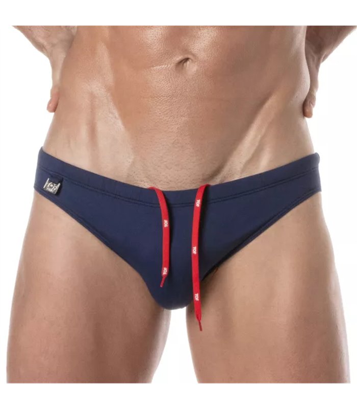 Badehose Mini Briefs Marineblau – Slim Fit mit Paris-Logo & Komfort | TOF Paris