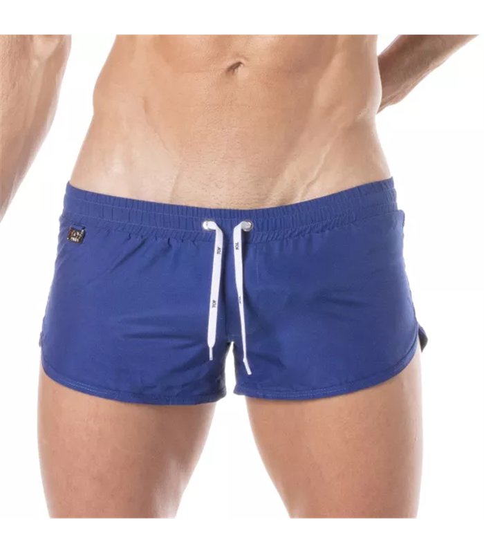 Mini Badeshorts Royal Blau – Slim Fit mit seitlichem Schlitz | TOF Paris