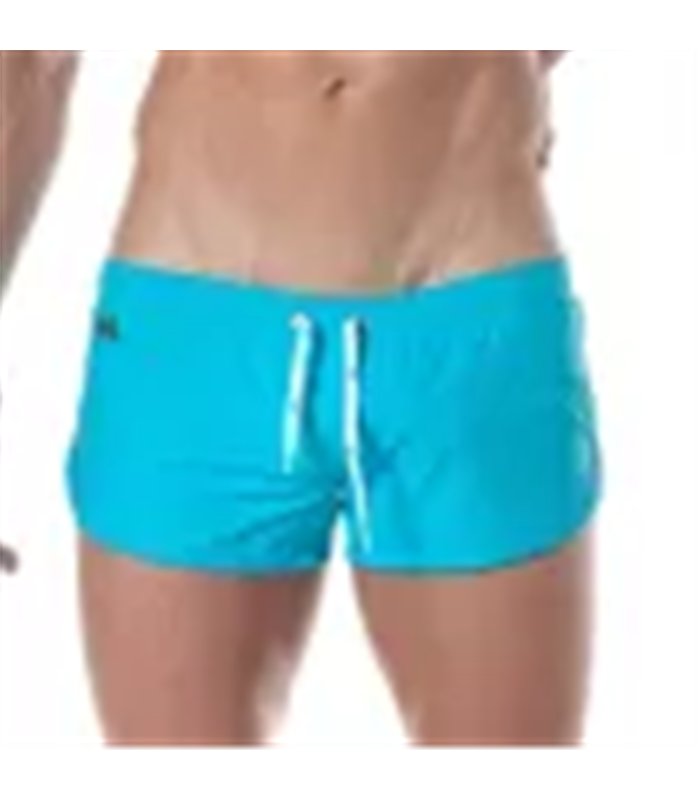 Mini Swim Shorts Türkis – Schnell trocknend mit Seitenschlitz & Tasche | TOF Paris