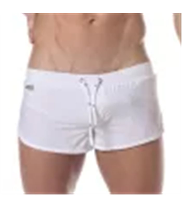 Mini Badeshorts Weiß – Slim Fit mit praktischem Rückentaschen-Design | TOF Paris