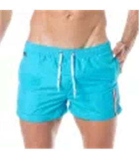 Badeshorts – Eleganter Mid-Thigh Schnitt mit schnelltrocknendem Stoff, Türkis | TOF Paris