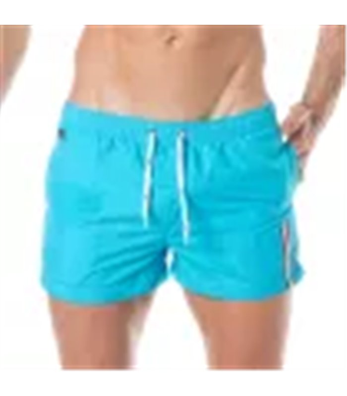 Badeshorts – Eleganter Mid-Thigh Schnitt mit schnelltrocknendem Stoff, Türkis | TOF Paris