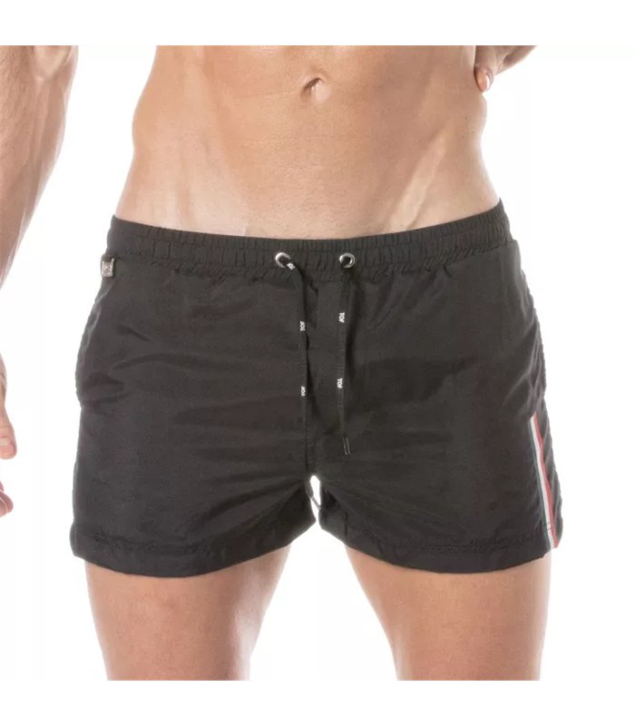 Badeshorts Herren – Schnelltrocknend, mit Taschen & sportlichem Schnitt, Schwarz | TOF Paris
