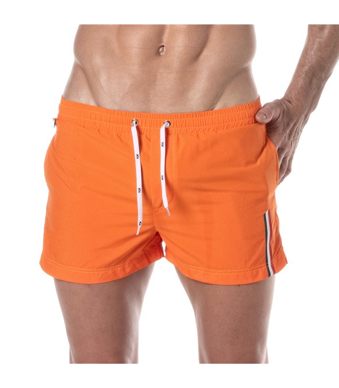 Badeshorts Herren – Mid-Thigh, schnelltrocknend & funktional Orange | TOF Paris