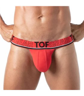 Herren Stringless Thong mit Komfort-Beutel und Jacquard-Bund – Rot | TOF Paris