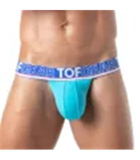 Stringless Herren-String mit Komfort-Beutel und Jacquard-Bund, Türkis | TOF Paris