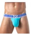 Stringless Herren-String mit Komfort-Beutel und Jacquard-Bund, Türkis | TOF Paris