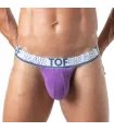 Stringless Thong mit weichem Baumwollkomfort und breitem Bund, Lila | TOF Paris