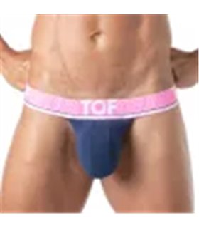 Stringless Thong Marineblau – Komfortabler XX-Large Beutel & Jacquard-Bund | TOF Paris