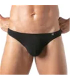 Herren Thong Cotton Bi-Stretch mit Komfort-Beutel Schwarz | TOF Paris Herren Thong Cotton Bi-Stretch mit Komfort-Beutel Schwarz | TOF Paris