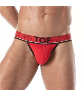 Jockstrap mit weichem Bi-Stretch Baumwollstoff & Jacquard-Bund, Rot | TOF Paris