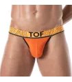 Jockstrap Orange mit flexiblem Jacquard-Bund & weichem Bi-Stretch Baumwollstoff | TOF Paris