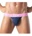 Tanga mit weichem Bi-Stretch & flexiblem Jacquard-Bund Marineblau | TOF Paris