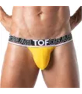 Tanga Gelb – Weicher Bi-Stretch Stoff mit Jacquard-Bund | TOF Paris