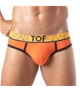 Sportliche Herren-Slips in Orange mit elastischem Jacquard-Bund | TOF Paris