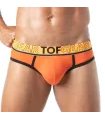 Sportliche Herren-Slips in Orange mit elastischem Jacquard-Bund | TOF Paris