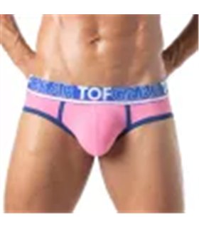 Herren Slips Pink mit elastischem Jacquard-Bund und Kontraststreifen | TOF Paris Herren Slips Pink mit elastischem Jacquard-Bund und Kontraststreifen | TOF Paris