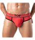 Herren Slips Backless Comfort mit breitem Jacquard-Bund, Rot | TOF Paris
