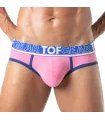 Herren Slips Backless – weicher Bi-Stretch, breiter Jacquard-Bund Pink | TOF Paris
