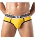 Herren Slips Backless, weicher Bi-Stretch mit breitem Jacquard-Bund, Gelb | TOF Paris