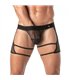 String mit Mesh-Einsätzen und elastischem Bund – elegant & bequem, Schwarz | TOF Paris