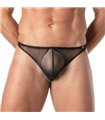 Stringtanga Mesh – Transparenter, verführerischer Low Waist Slip, Schwarz | TOF Paris