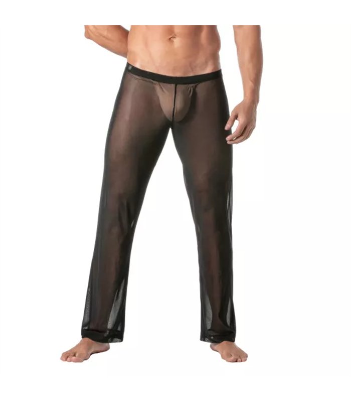 Kimono-Hose aus transparentem Mesh – luftiger Komfort, schwarz | TOF Paris