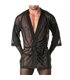 Kimono-Top aus Mesh – Transparenter Komfort mit Taillengürtel, Schwarz | TOF Paris
