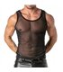 Tank Top Mesh schwarz – transparent, stylisch & mit Logo-Detail | TOF Paris