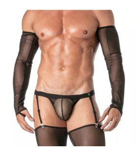 Mesh-Ärmel lang, 2er Set mit elastischem Saum – Schwarz | TOF Paris