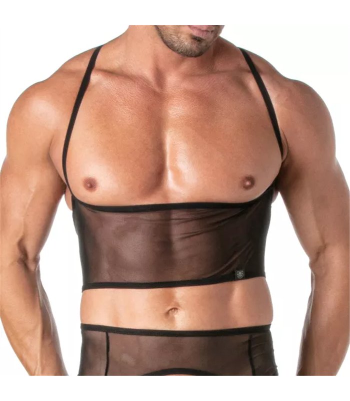 Bustier Mesh – Verstellbare Träger, vielseitig tragbar, schwarz | TOF Paris
