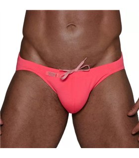 Badehose Neon Pink Mini-Brief Pink – Chlor- & Salzwasserresistent, KomfortBeutel | TOF Paris
