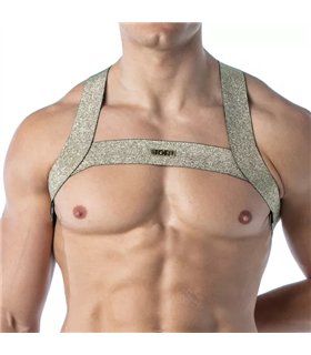 Party-Harness H-Form Gold – Elastisch, Komfortabel & Glänzend | TOF Paris