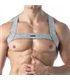 H-Gurt Silber – Elastischer Lurex-Party-Harness mit Glanz | TOF Paris