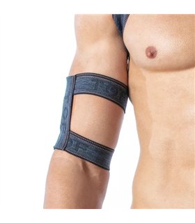 Armband Harness Denim-Style – Elastisch, Komfortabel, Blau | TOF Paris