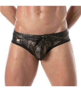 Herren Badehose – Slim Fit mit schnelltrocknender Mikrofaser, Gold | TOF