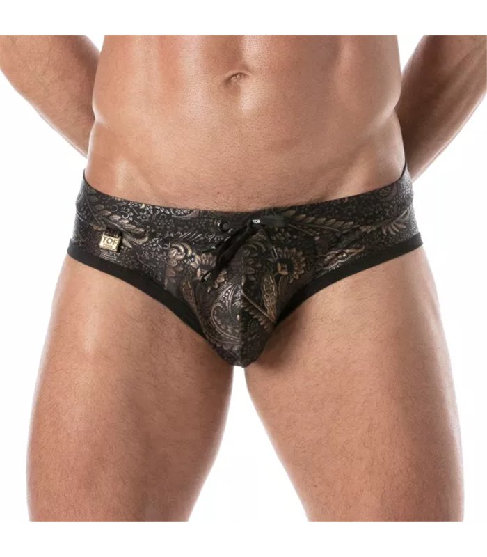 Herren Badehose – Slim Fit mit schnelltrocknender Mikrofaser, Gold | TOF