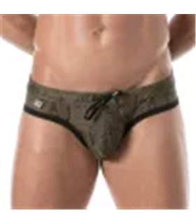 Herren Badehose – Slim Fit mit schnelltrocknender Mikrofaser, Khaki | TOF