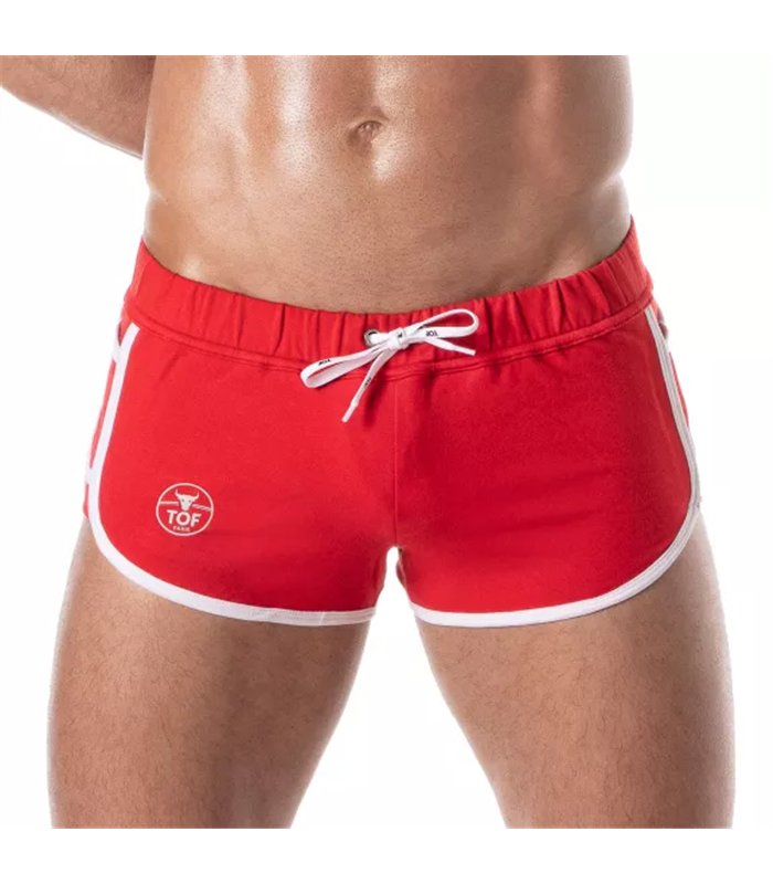 Retro Shorts – Rote Vintage-Shorts mit Push-up & Seitentaschen | TOF Paris