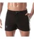 Fussball Shorts – Bequeme Mid-Thigh Shorts mit Kontraststreifen, Schwarz | TOF Paris