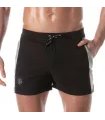 Fussball Shorts – Bequeme Mid-Thigh Shorts mit Kontraststreifen, Schwarz | TOF Paris