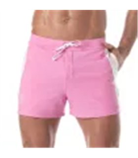 Fussball Shorts – Pink, Mid-Thigh mit Kontraststreifen & Taschen | TOF Paris