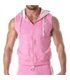 Ärmellose Zip-Hoodie Weste Pink mit Kontraststreifen & Kapuze | TOF Paris
