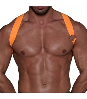 Herren Brust-Harness Neon Orange mit elastischem Komfort & fluoreszierendem Look | TOF