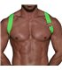 Herren Brust-Harness Neon Grün mit elastischem Komfort & fluoreszierendem Look | TOF