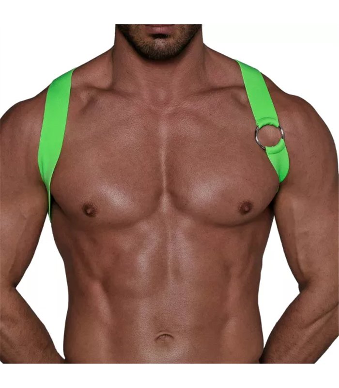 Herren Brust-Harness Neon Grün mit elastischem Komfort & fluoreszierendem Look | TOF