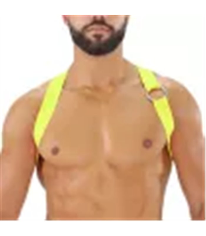Herren Brust-Harness Neon Gelb mit elastischem Komfort & fluoreszierendem Look | TOF